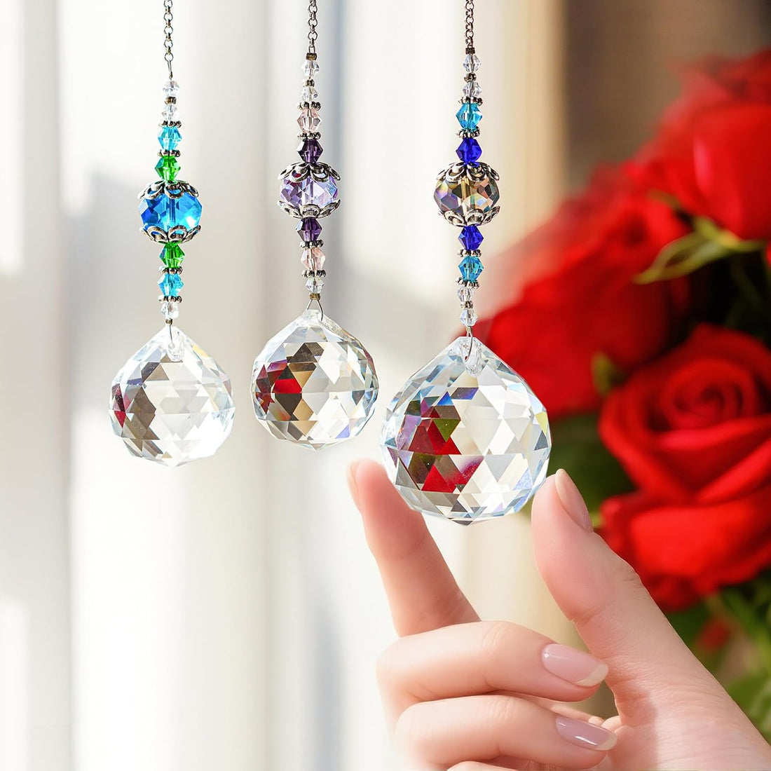 3 Pcs Crystal Ball Prism Suncatcher Rainbow Maker