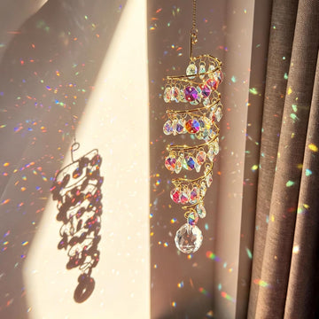 Crystal Spiral Sun Catcher Wind Spinner Rainbow Maker