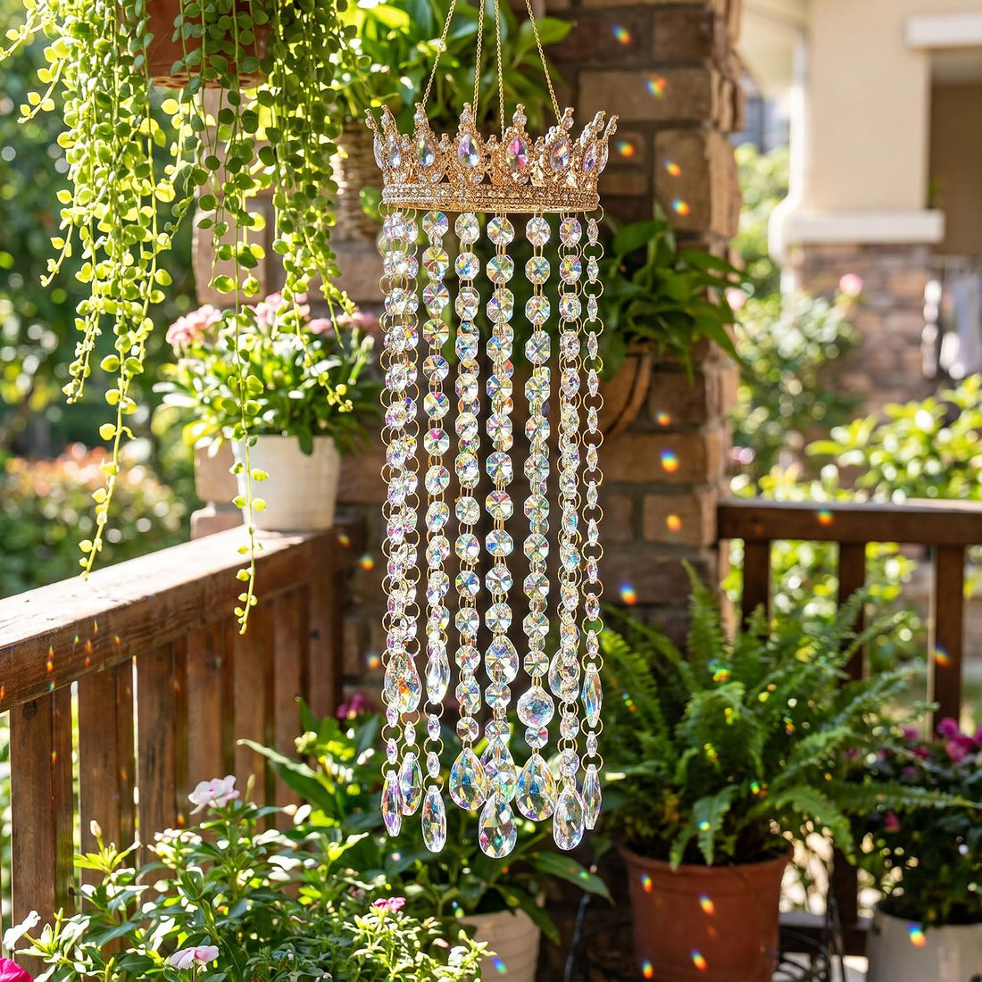 Crown Crystal Suncatcher Window Hanging Rainbow Decor